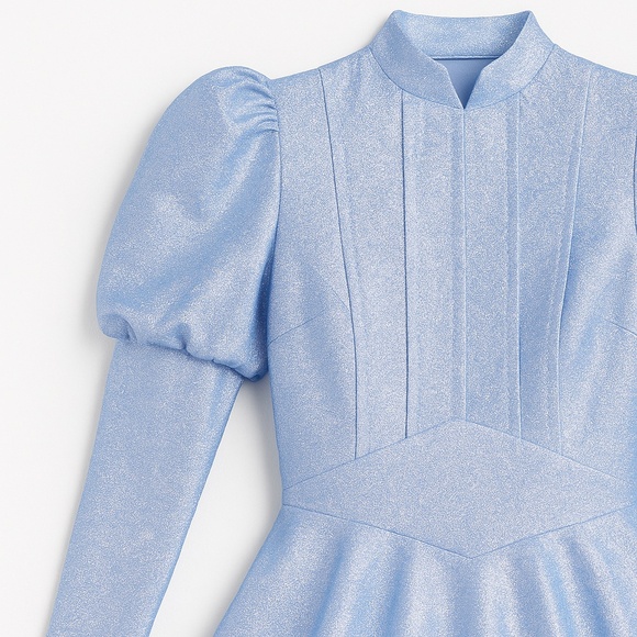 Dolls Kill Astrid Mini Dress | Glitter Blue Party Gothic Skater Dress (S) - Picture 8 of 14